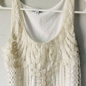 Express Cream Lace Tank Top  Like New